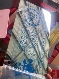Image 2 of CHROME & BLUE FELIX CADILLAC ICONIC LICENSE PLATE 