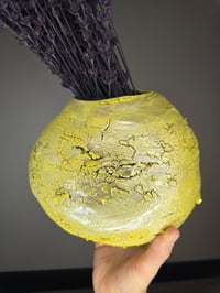 Image 6 of Yellow Crackle Vase #2