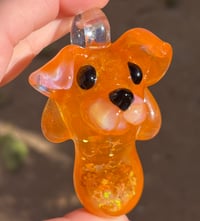 Image 2 of Drippy Orange Juice Opal Puppy Pendant 