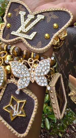 Image of Butterfly Stack Bracelets Brown gold