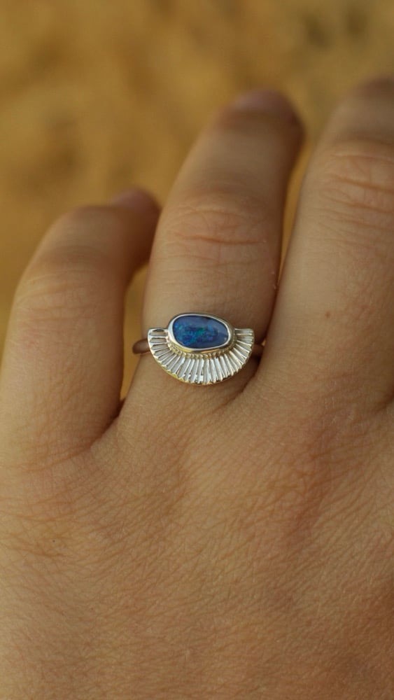 Image of Boulder Opal Eclipse Ring 