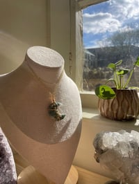 Image 3 of Gold Green Mountain Stone Moon Necklace