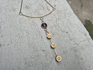 3 bullet casings and black stone necklace  copy