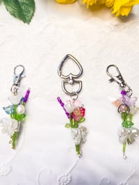 Image 3 of Red Flowers Bouquet Keychain 
