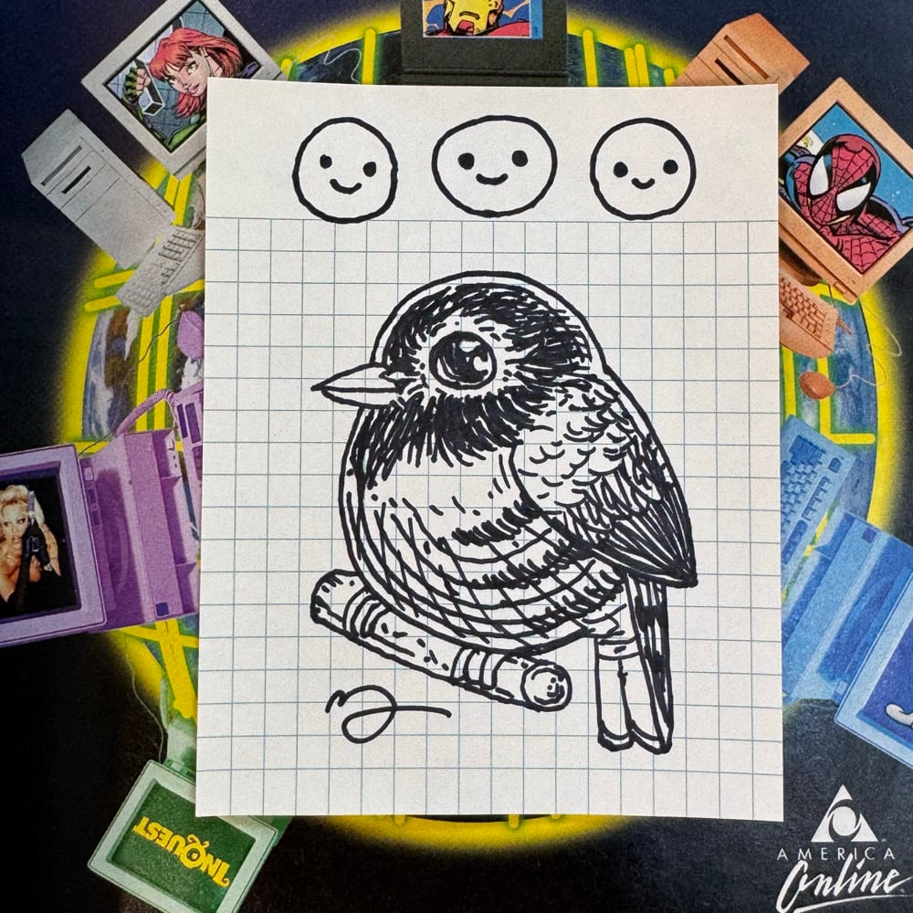 Image of Fat Bird Sharpie Sketch #253
