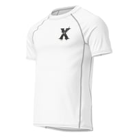 Image 1 of men’s X White rash guard