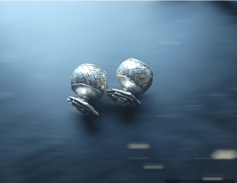 PH168 Woven Rose Stud Earrings