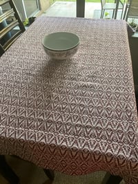 Image 1 of Maltese Cross 100% Cotton Handwoven table cloth