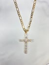 THICK DIAMOND FAITH CROSS NECKLACE 