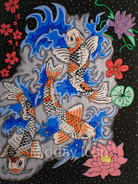 Image 2 of “Koi Fish are Good Luck” 12x16 framed print 