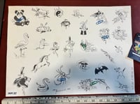 Image 1 of Vintage Malone 1980’s Tattoo Chop Sheet By Rollo Trimmed