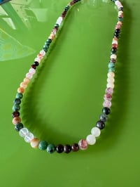 Image 1 of Semi Precious Green Earth Toned Beaded Necklace