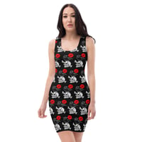 Image 1 of Marlowe Ink Raven Skull Bodycon dress