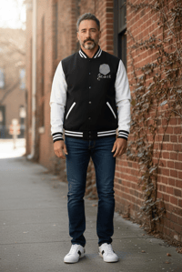 Image 3 of Get Use 2 It Varsity Baseball Jacket (Black)