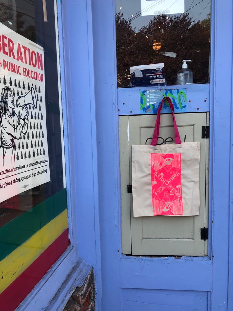 Image of pink ink tote