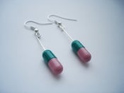 Image of MagicPill Earrings Pink/Green