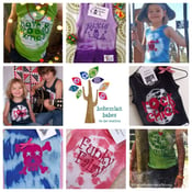 Image of BABY & KIDS TIE DYE HAND PRINTED SINGLETS & T-SHIRTS LISTED ON ETSY www.etsy.com/shop/bohemianbabes