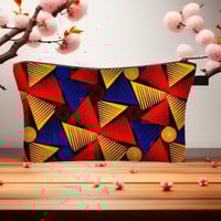 Image 5 of Ethnic Print Cosmetic Bag - Afro Ladies Toiletry Bag