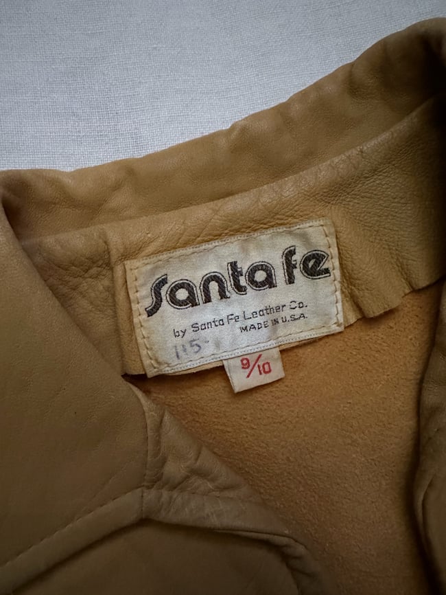 early 1970s leather rocker jacket Santa Fe 60s