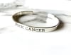 Sterling Silver Cuff Bracelet 'FUCK CANCER'. Hand Stamped Silver Cuff F*ck Cancer 925