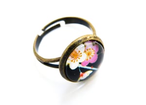 Image of Bague Sakura illustration sous verre