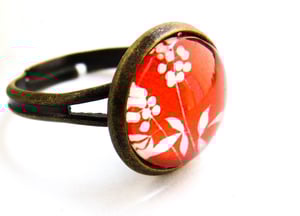 Image of Bague 'Tangerine' illustration sous verre