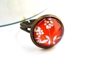 Image of Bague 'Tangerine' illustration sous verre