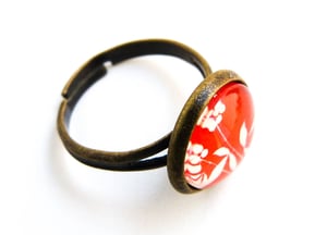 Image of Bague 'Tangerine' illustration sous verre