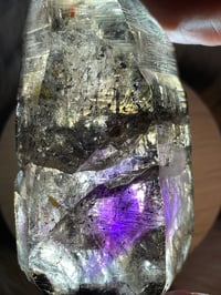 Image 5 of Smoky Amethyst Point With Siver & Red Rutile Inclusions #1972