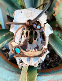 Image 4 of Desert Coyote Jaw Bone Copper Electroformed Statement Necklace 