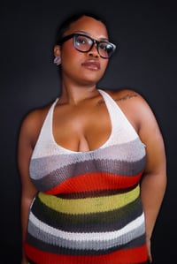 Image 1 of V-Neck Knit Dress