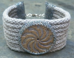 Image of SALE! Whirligig, handbeaded kumihimo cuff