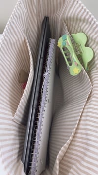 Image 2 of Striped Linen Crossbody Bag