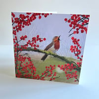 Image 4 of Set of 'Winter Birds' Luxury Greetings Cards