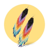 Image 1 of Multi-Color Beaded Earrings