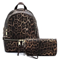 Image 1 of Leopard Backpack 🎒 & Wallet Set