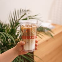 Image 1 of Logo Clear plastic tumbler