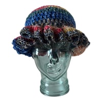Image 1 of Rainbow Tiedye Ruffle Crochet Hat