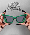 Deadly Bombshell- Green Cat Eye Sunglasses 