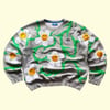 REWORKED ADIDAS FLOWERS SMILEY SWEATSHIRT SIZE XL/XXL