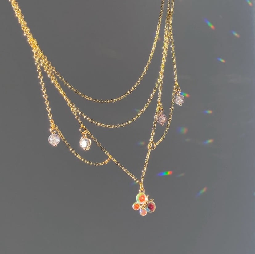 Image of Butterfly Prism Choker Necklace 🦋🌈✨
