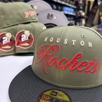 Image 1 of New Era 59Fifty Olive - Black Script 2x Champs 