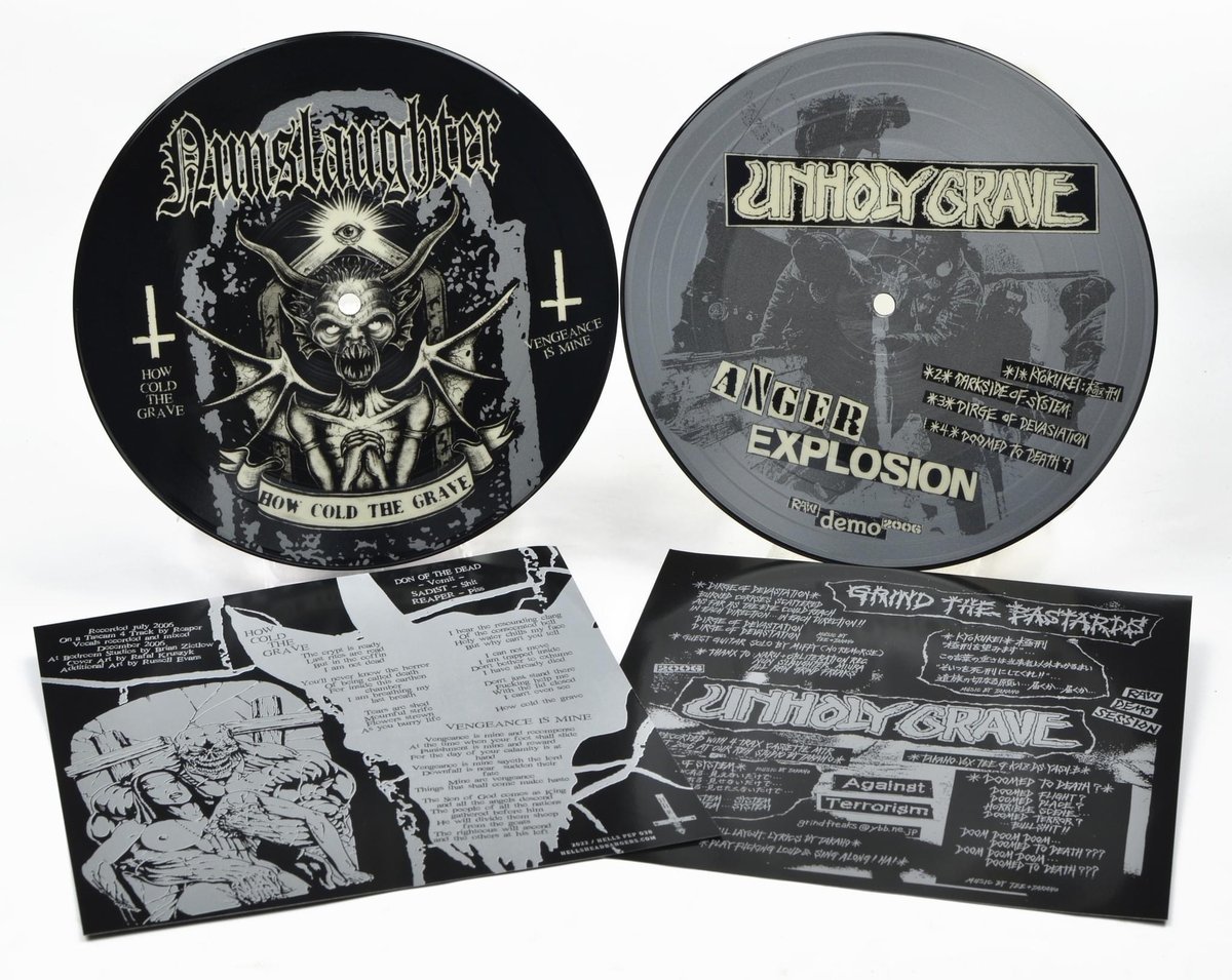 Image of Unholy Grave / Nunslaughter "split" 7" Pic Disc