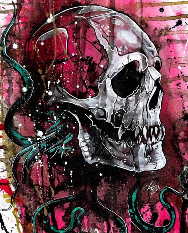 Image of Cultist Skull 11x14 Print