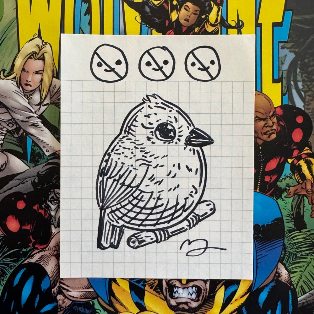 Image of Fat Bird Sharpie Sketch #109
