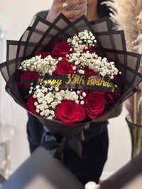 Image 1 of Lux Rose Bouquet 15 count & Custom Banner 