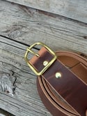Horween Leather Belt BASICS 2nds Quality - Dark Natural Dublin