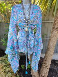 Image 2 of Pefkos co ord sarong set 70s mix with tassles
