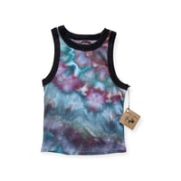 Image 1 of S Ladies Fitted Knit Contrast Tank in Earthy Watercolor Ice Dye