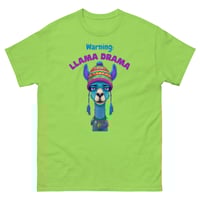 Image 1 of Unisex classic tee, Warning Llama Drama Cute Funny Llama tee